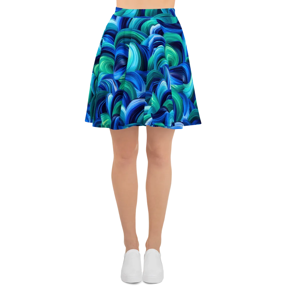 Emerald Surge on Skater Skirt — Front