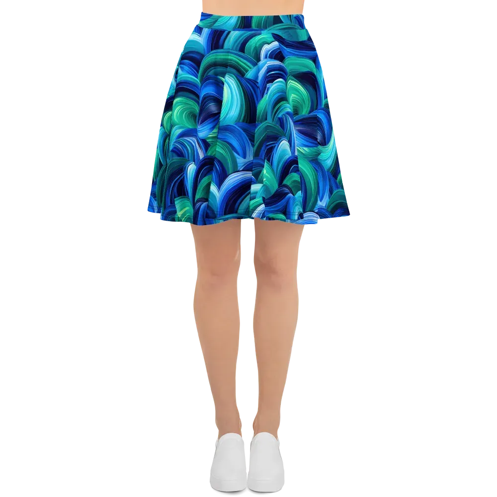 Emerald Surge on Skater Skirt — Front