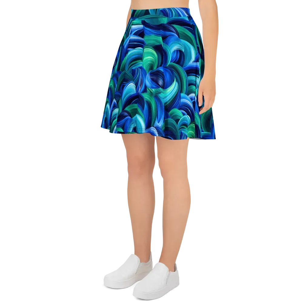 Emerald Surge on Skater Skirt — Left