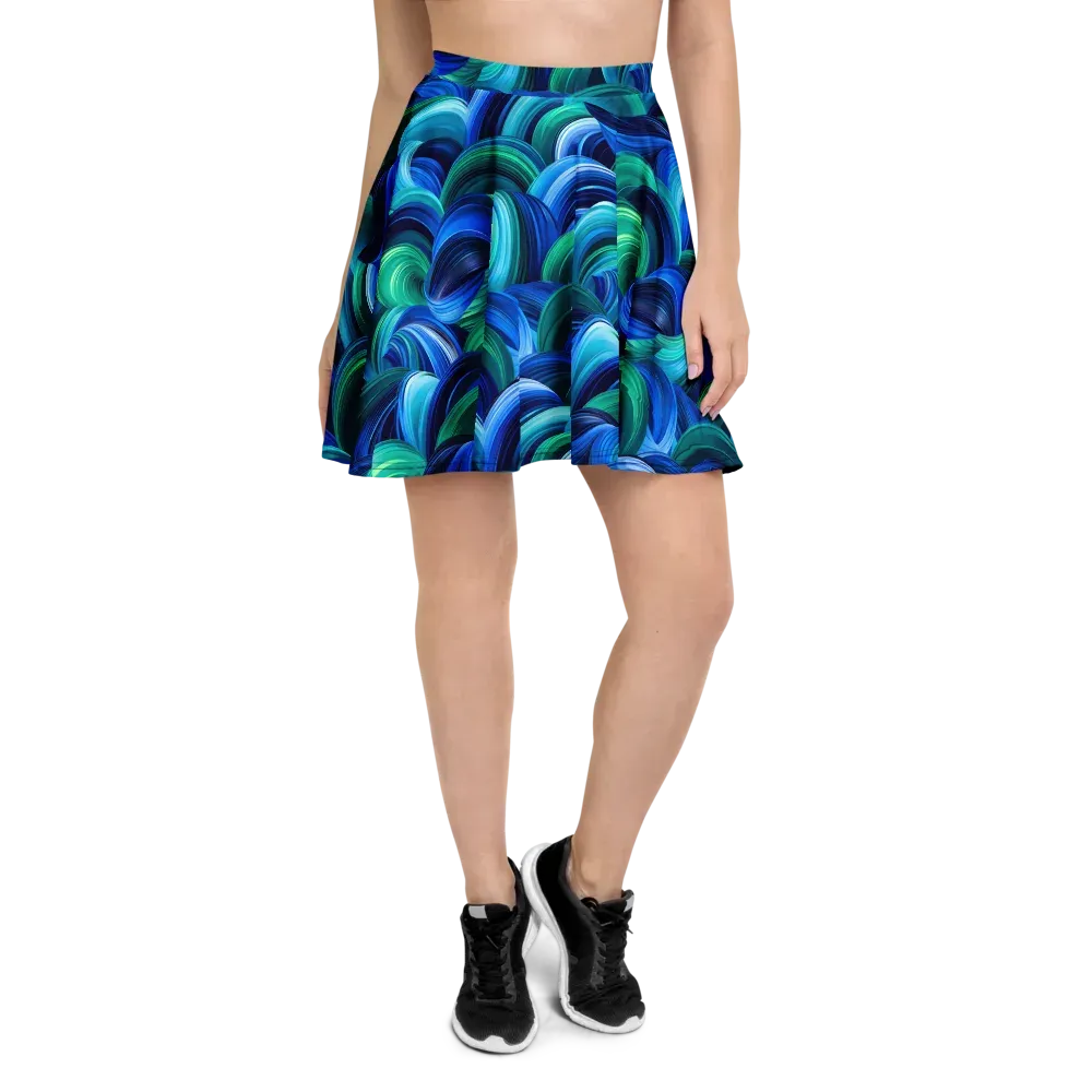 Emerald Surge on Skater Skirt — Front