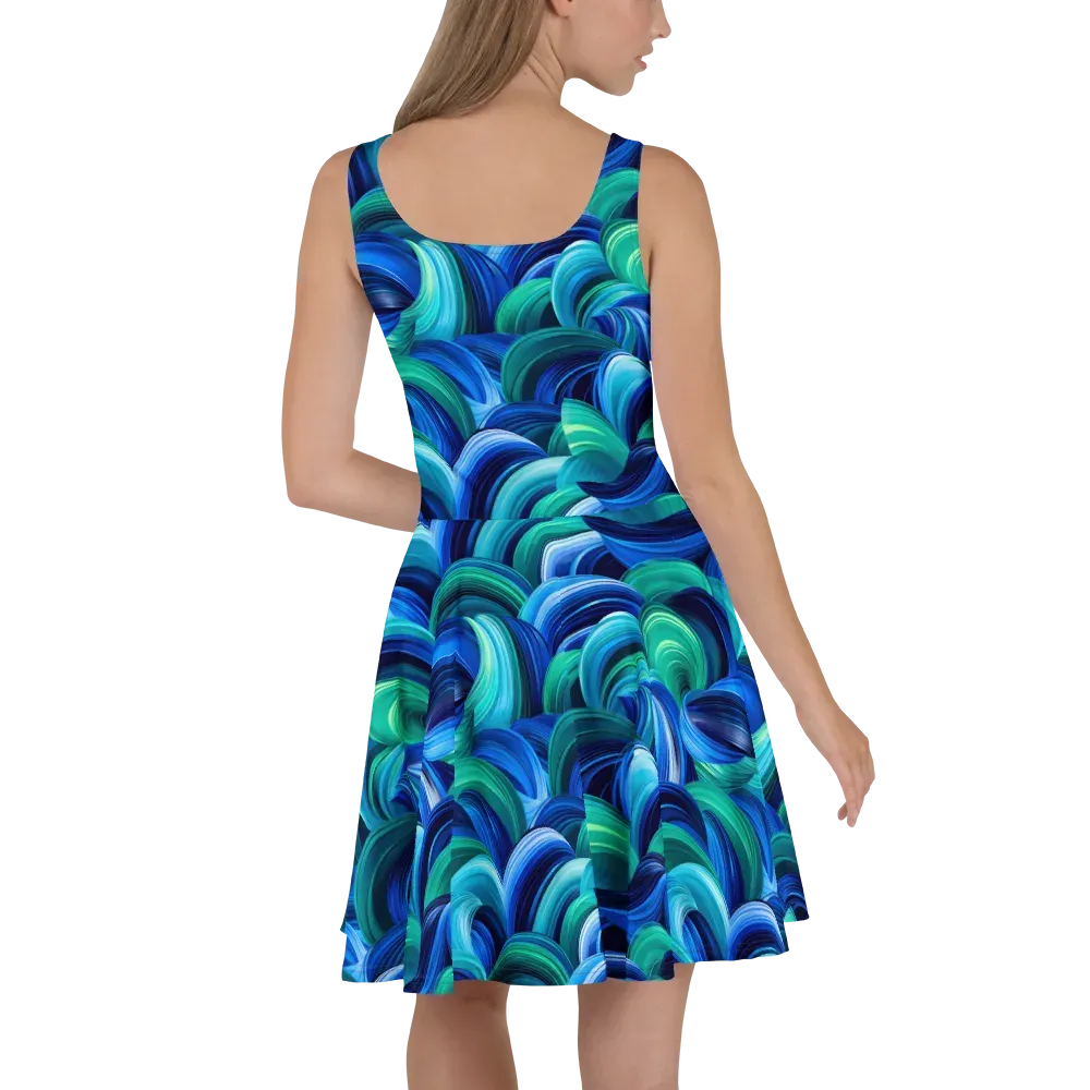 Emerald Surge on Skater Dress — Back