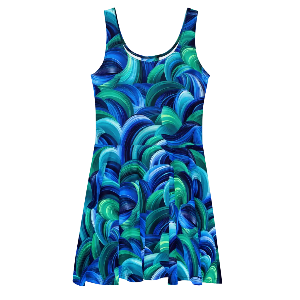 Emerald Surge on Skater Dress — Front