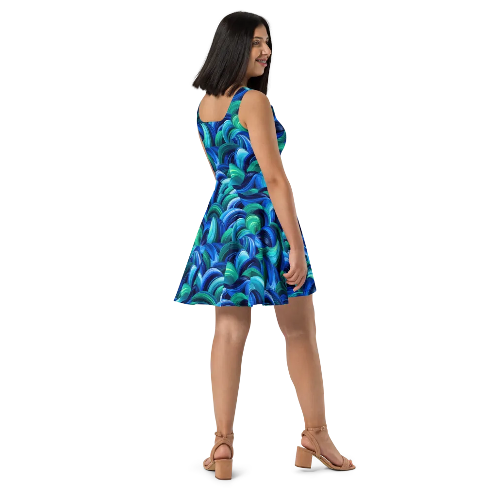 Emerald Surge on Skater Dress — Right