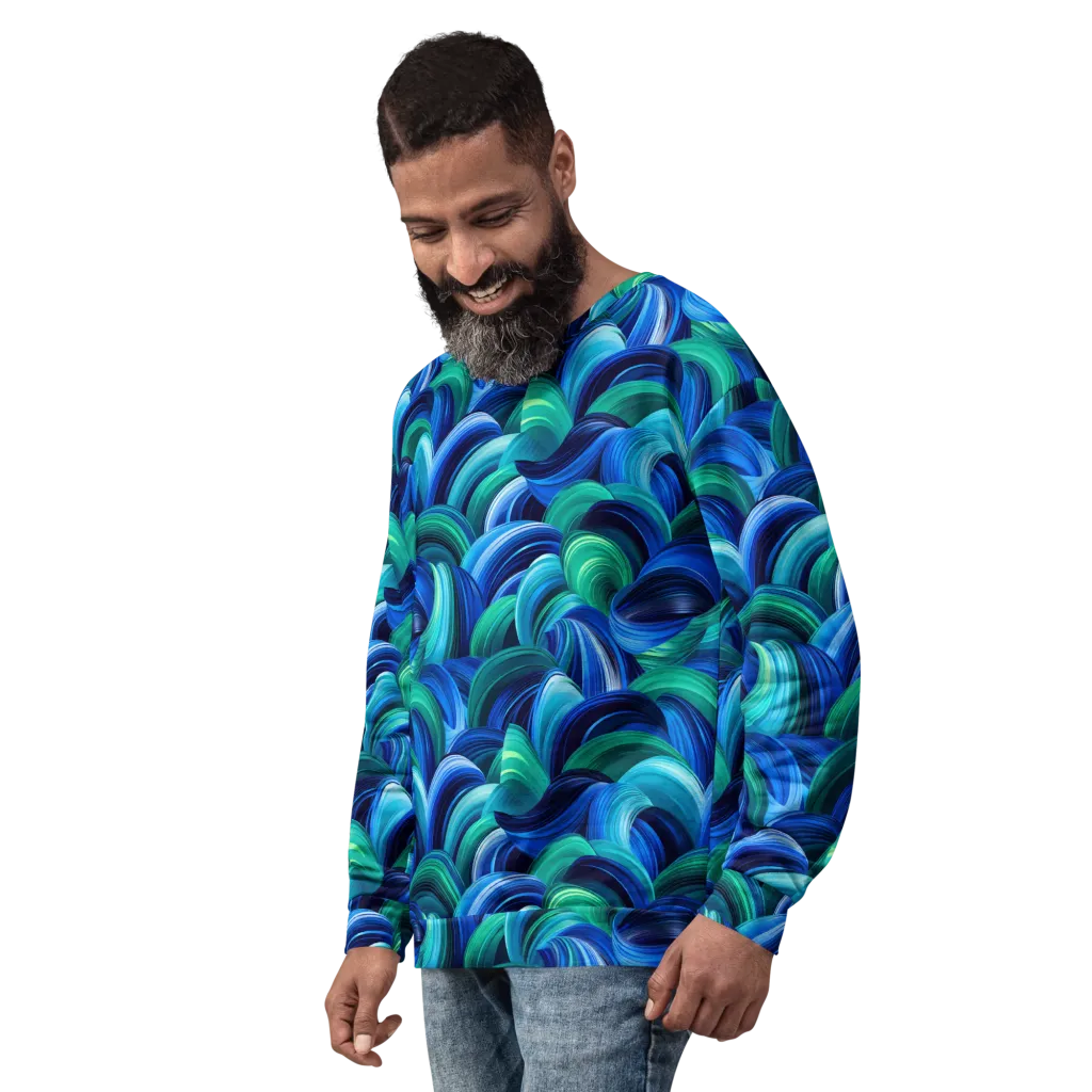 Emerald Surge on Sweatshirt — Left Front