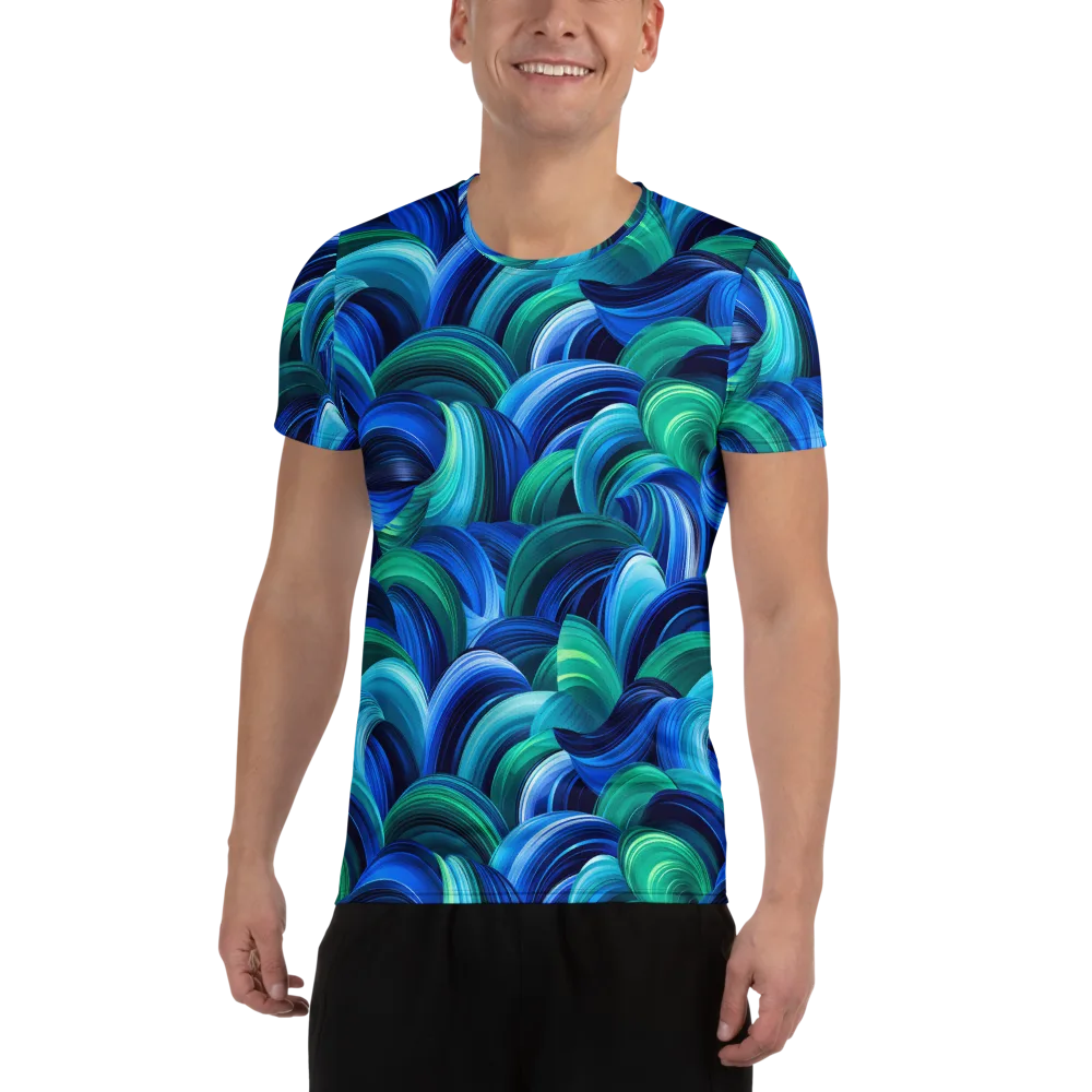 Emerald Surge on Men's Athletic T-Shirt — Front