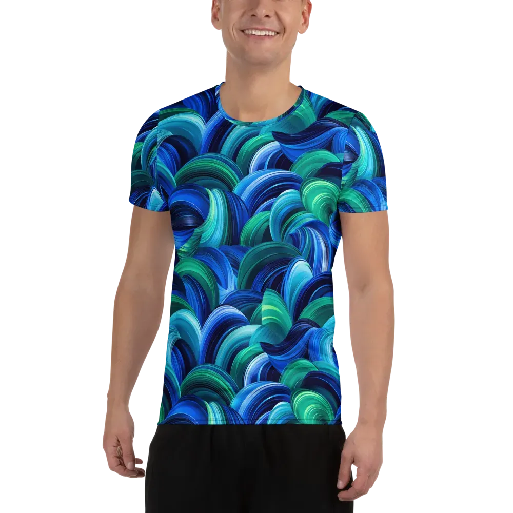 Emerald Surge on Men's Athletic T-Shirt — Front