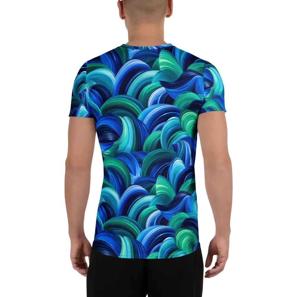 Emerald Surge on Men's Athletic T-Shirt — Back