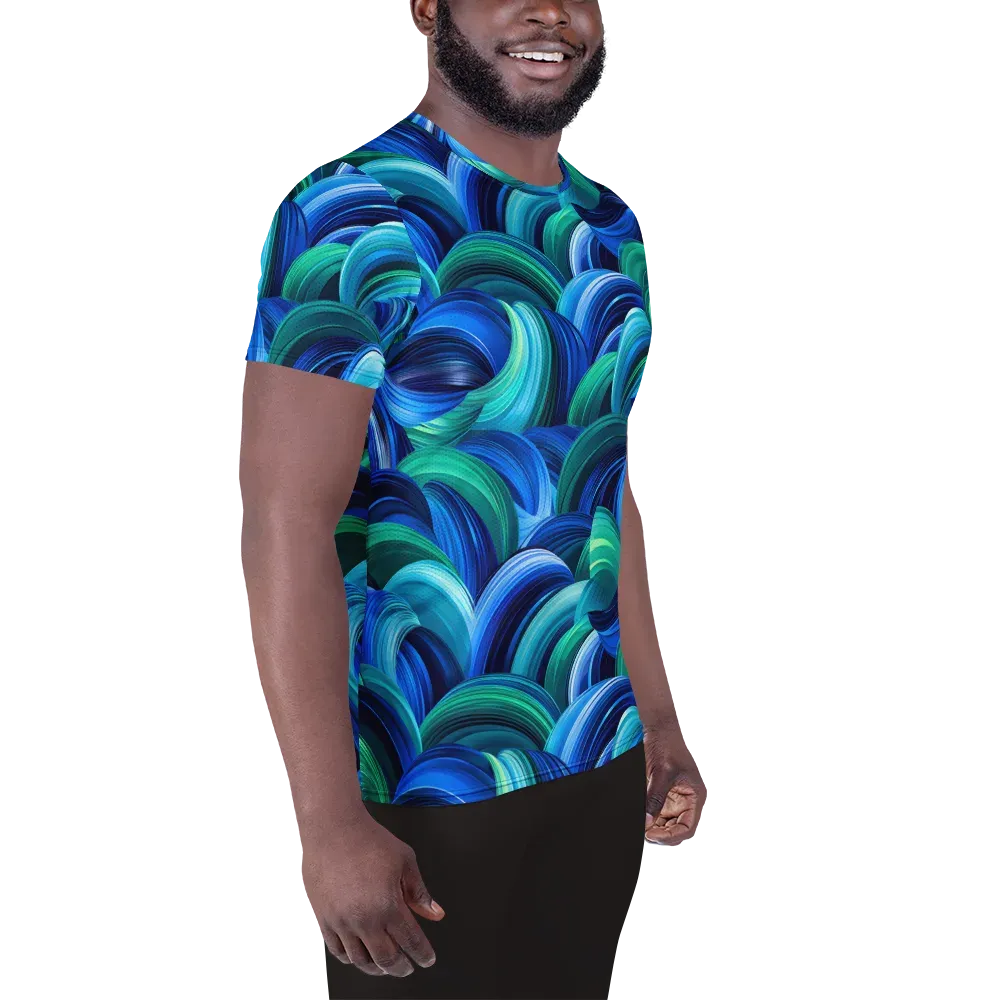 Emerald Surge on Men's Athletic T-Shirt — Right