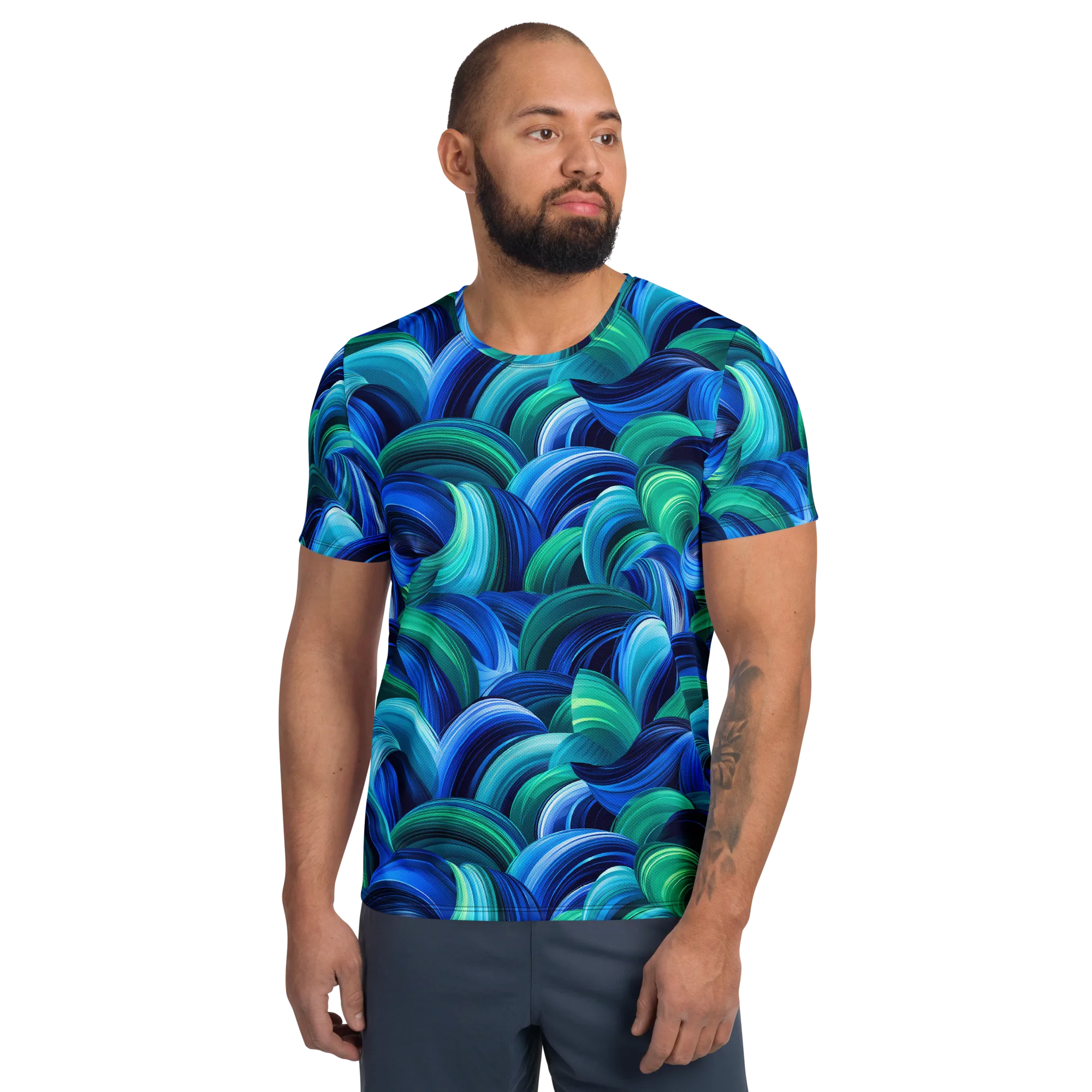 Emerald Surge on Men's Athletic T-Shirt — Front