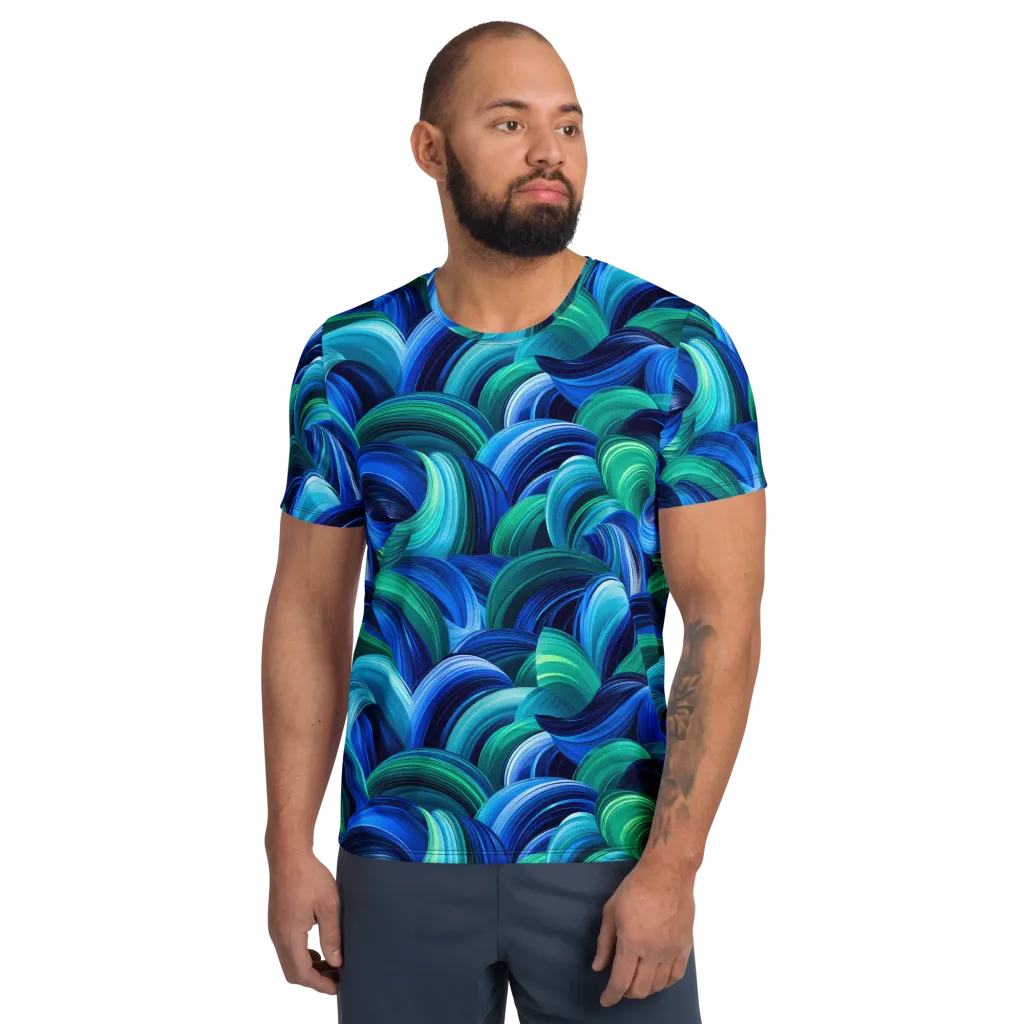 Emerald Surge on Men's Athletic T-Shirt — Front