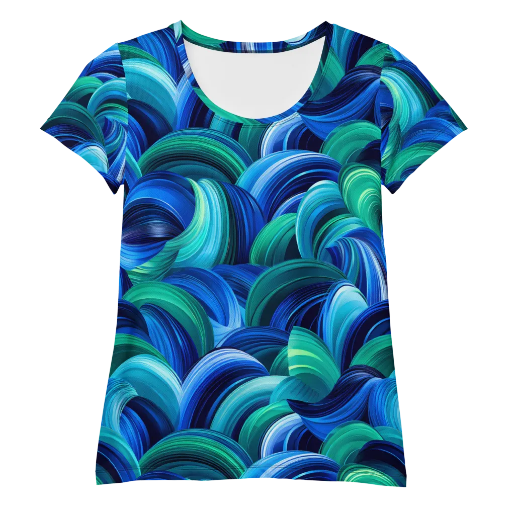 Emerald Surge on Women's Athletic T-Shirt — Front