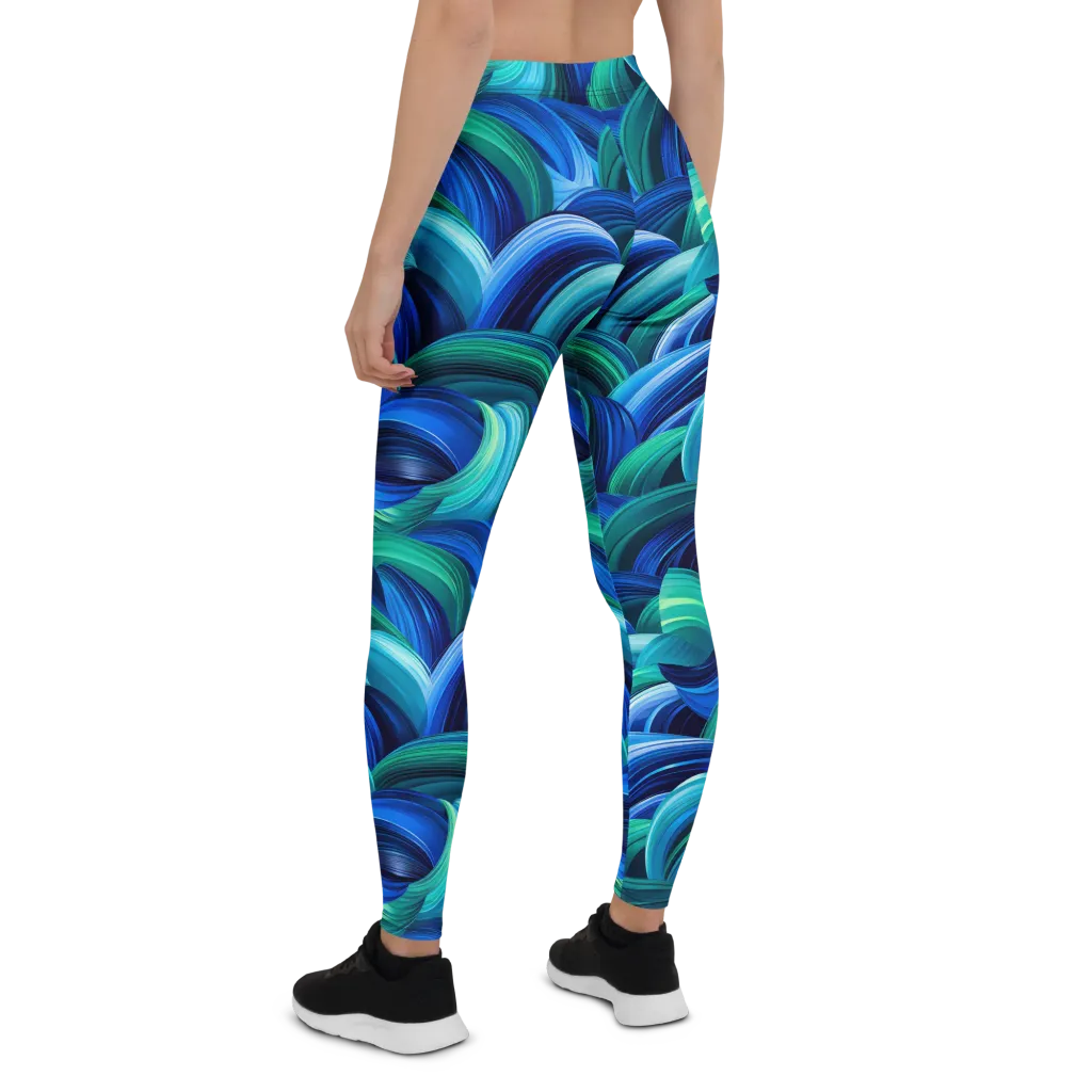 Emerald Surge on Leggings — Back