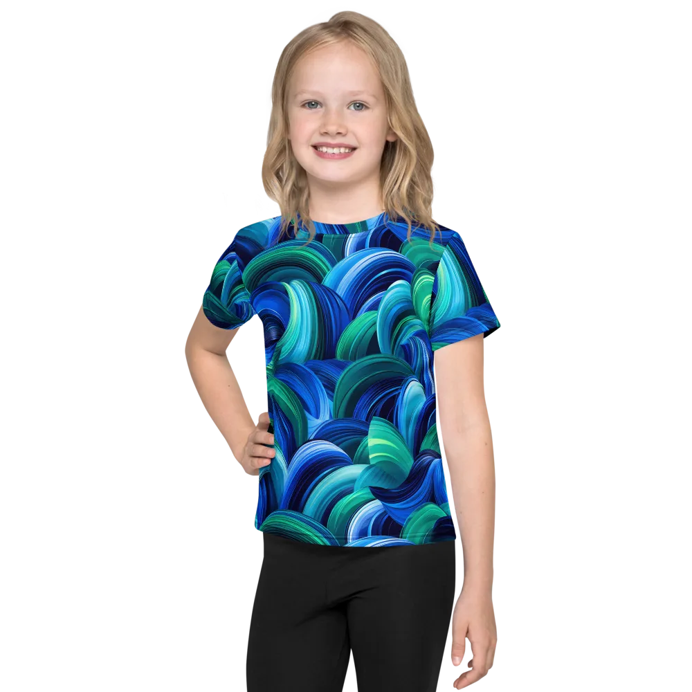 Emerald Surge on Kids Crew Neck T-Shirt — Front