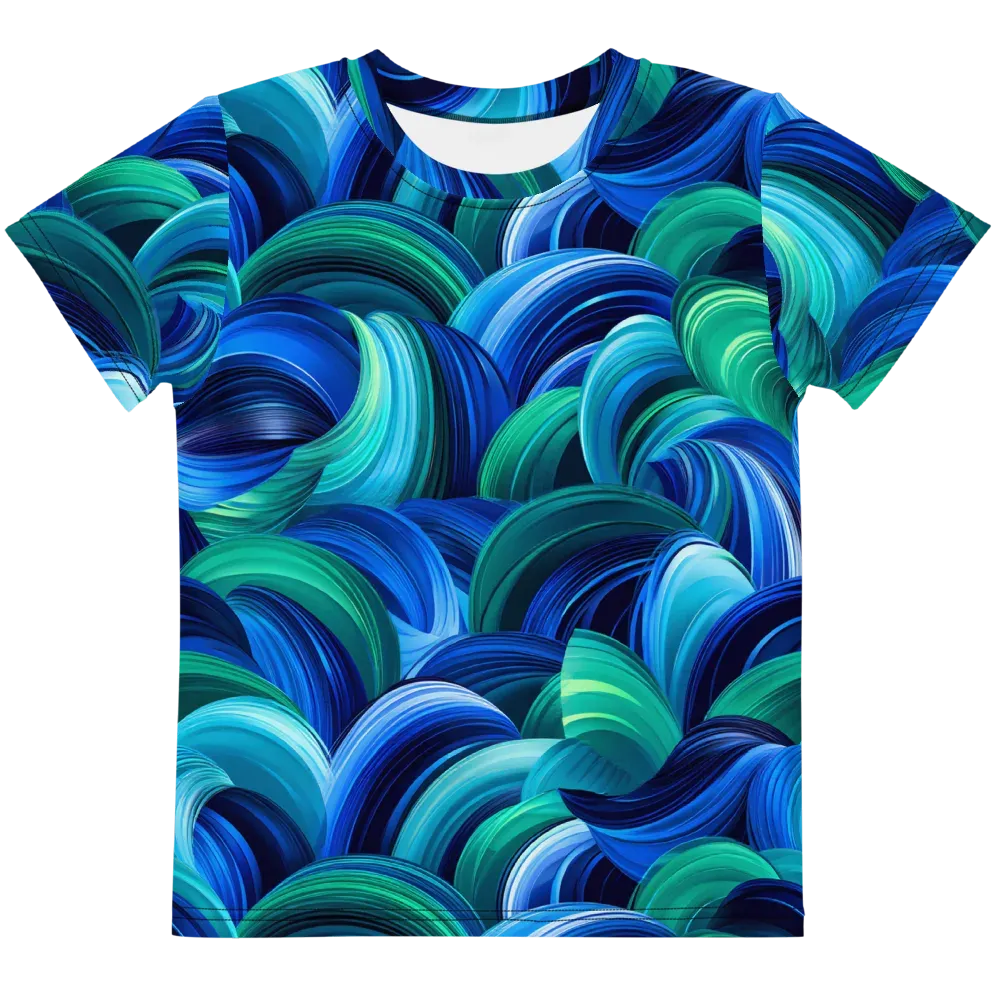 Emerald Surge on Kids Crew Neck T-Shirt — Front