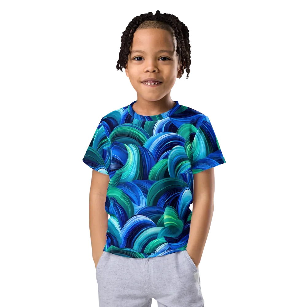 Emerald Surge on Kids Crew Neck T-Shirt — Front