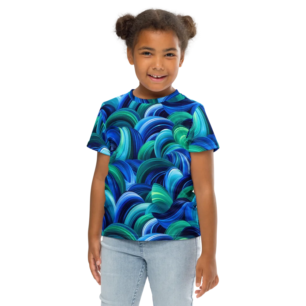 Emerald Surge on Kids Crew Neck T-Shirt — Front