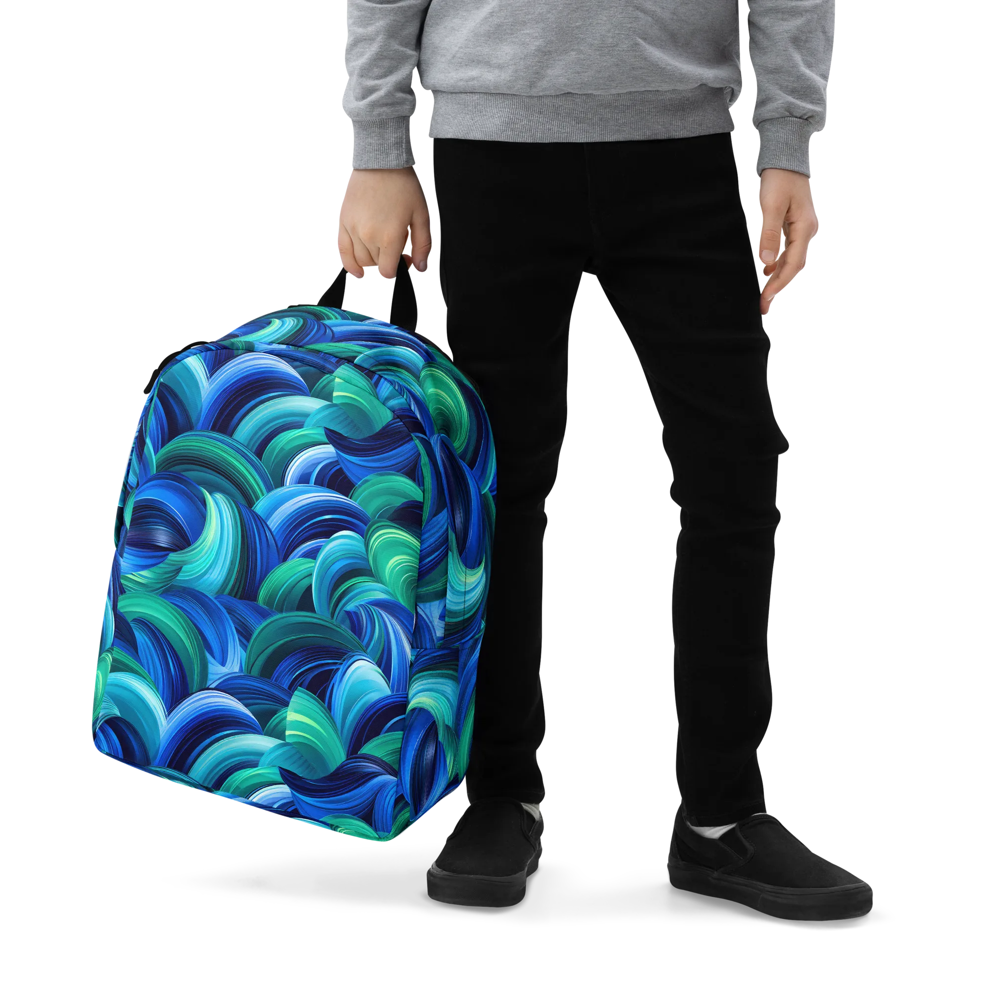 Emerald Surge on Minimalist Backpack — Zoomed-in