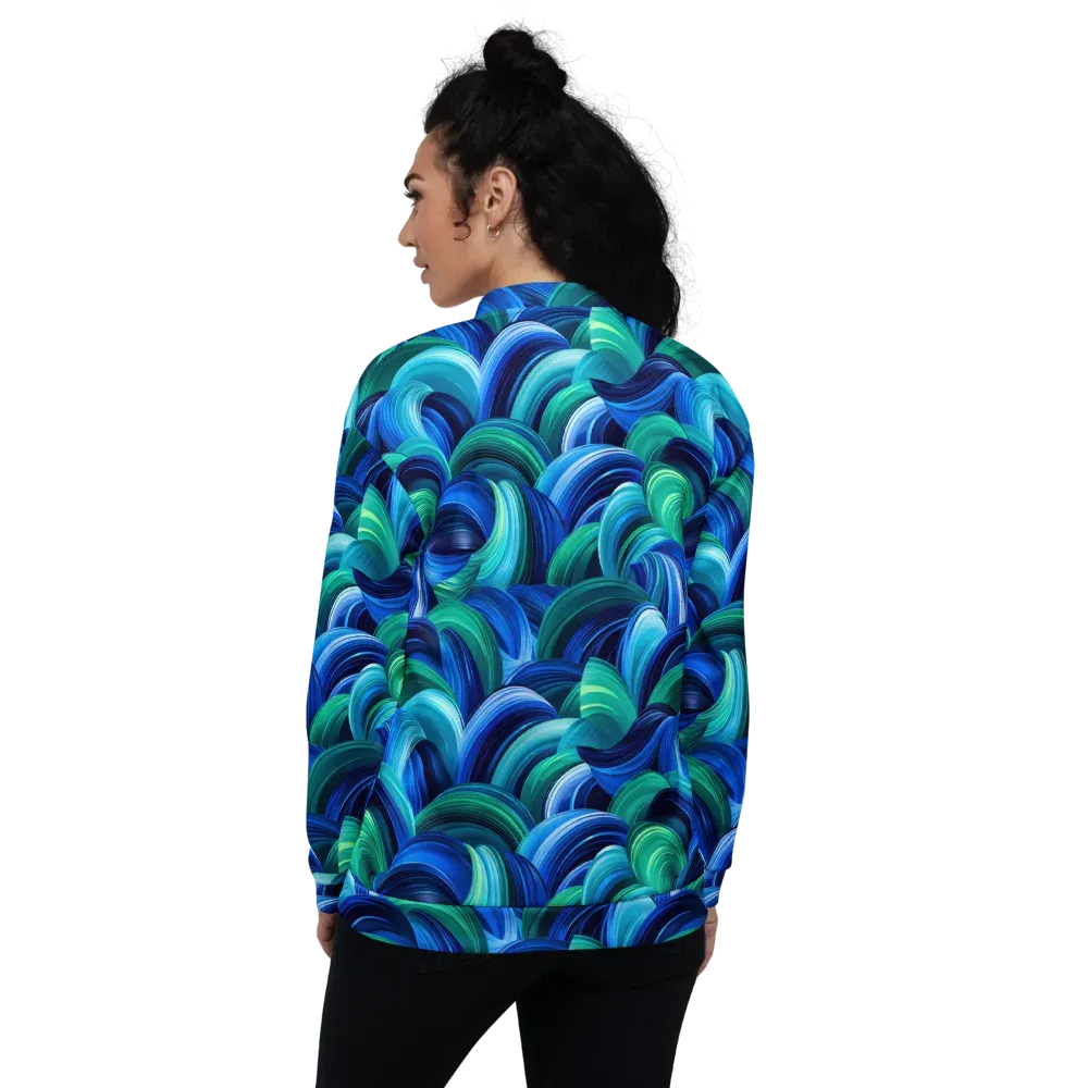 Emerald Surge on Bomber Jacket — Back