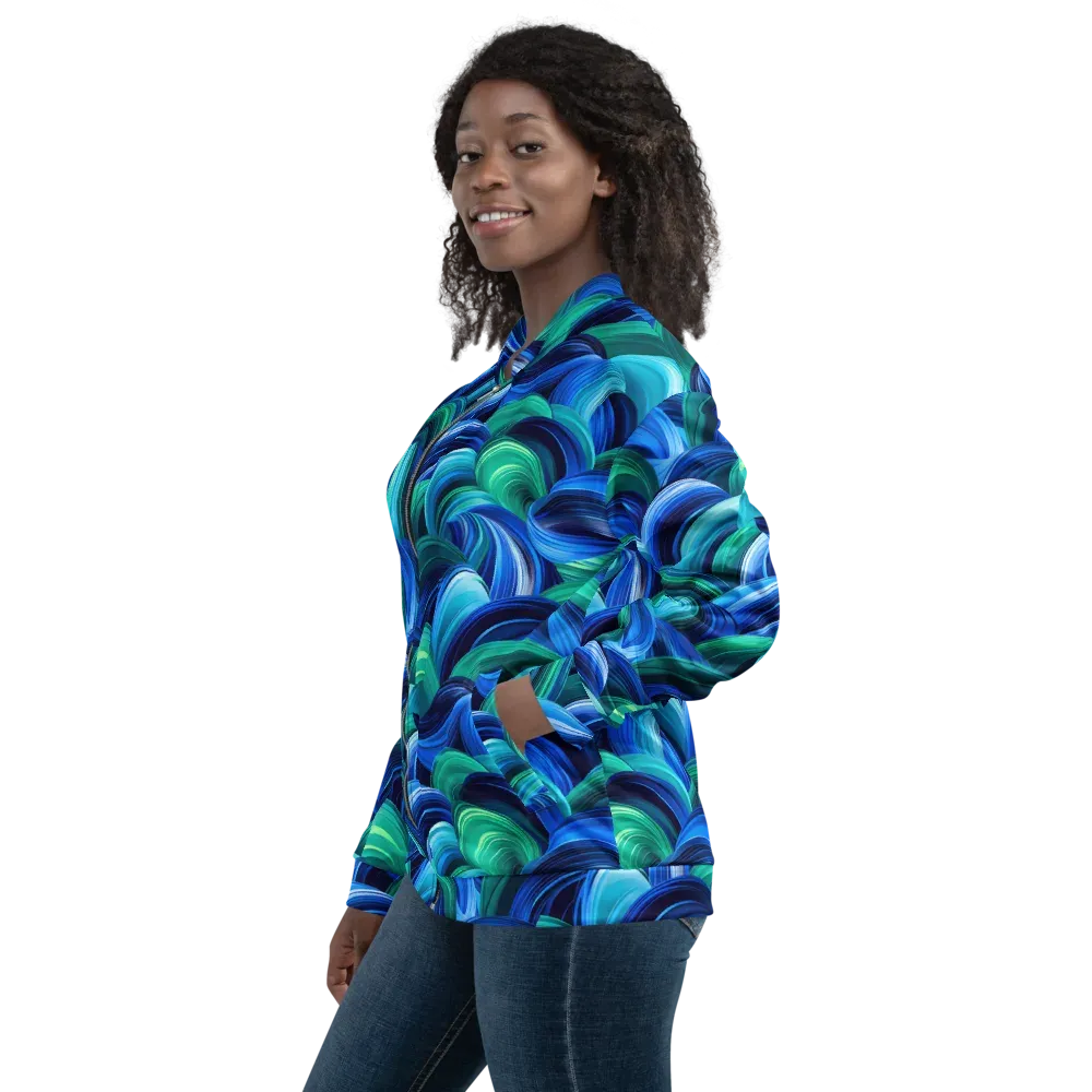 Emerald Surge on Bomber Jacket — Left
