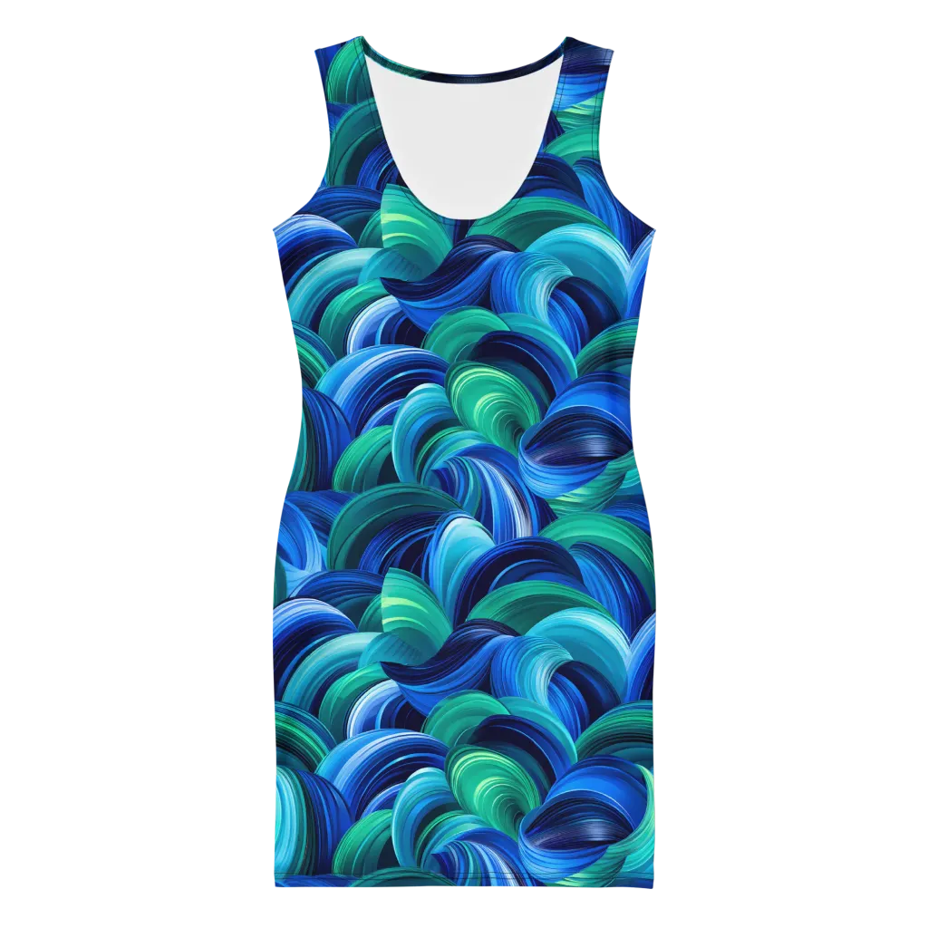 Emerald Surge on Bodycon Dress — Front