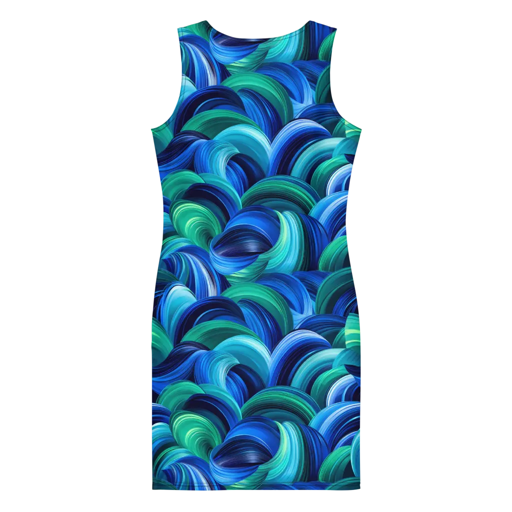 Emerald Surge on Bodycon Dress — Back