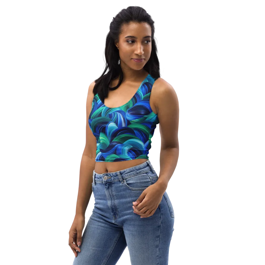Emerald Surge on Crop Top — Left Front