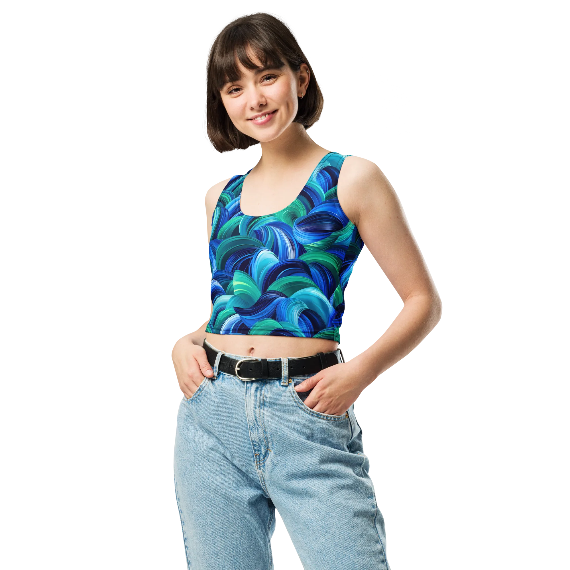 Emerald Surge on Crop Top — Front