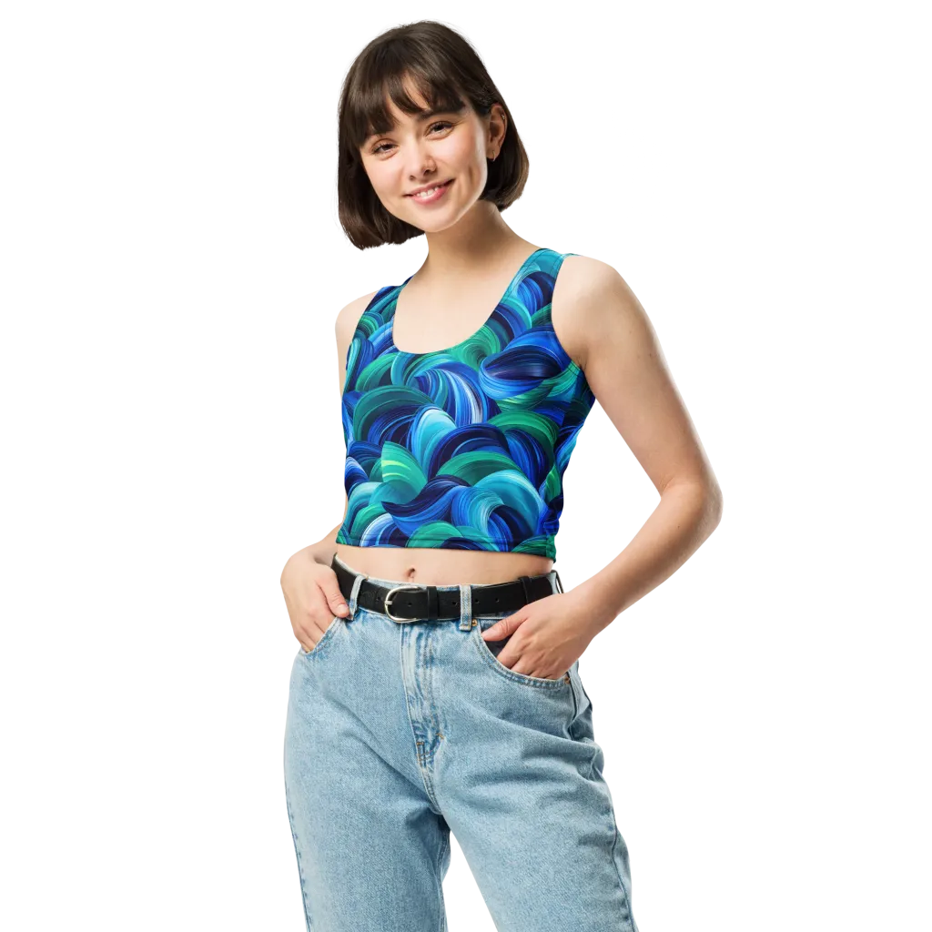 Emerald Surge on Crop Top — Front