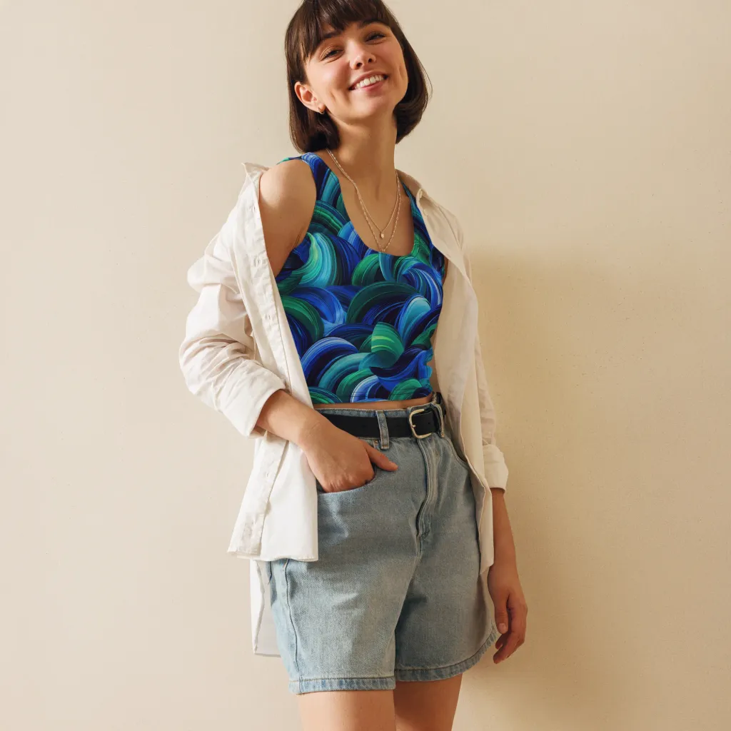 Emerald Surge on Crop Top — Front