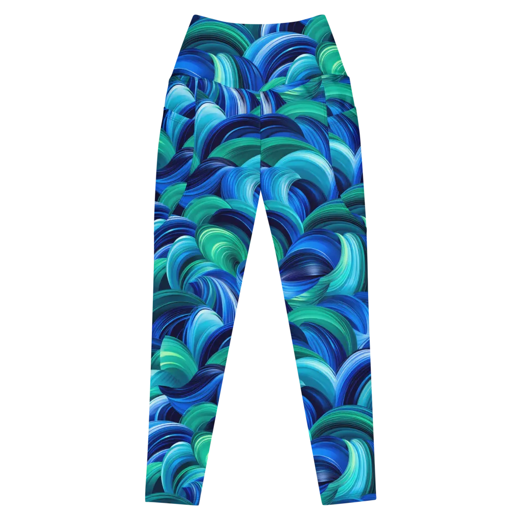 Emerald Surge on Leggings with Pockets — Front