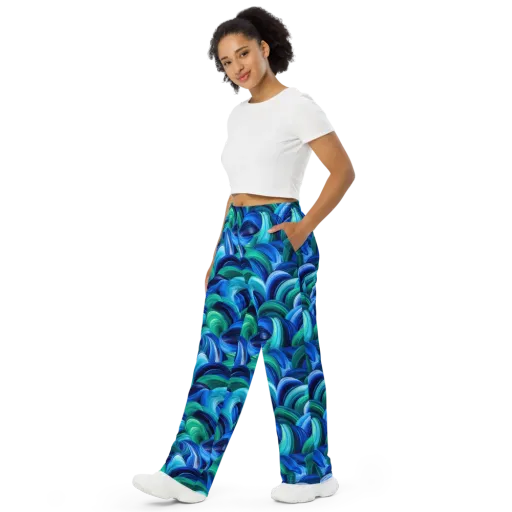 Emerald Surge on a Wide-Leg Pants