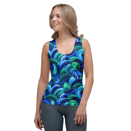 Emerald Surge on a Women's Tank Top