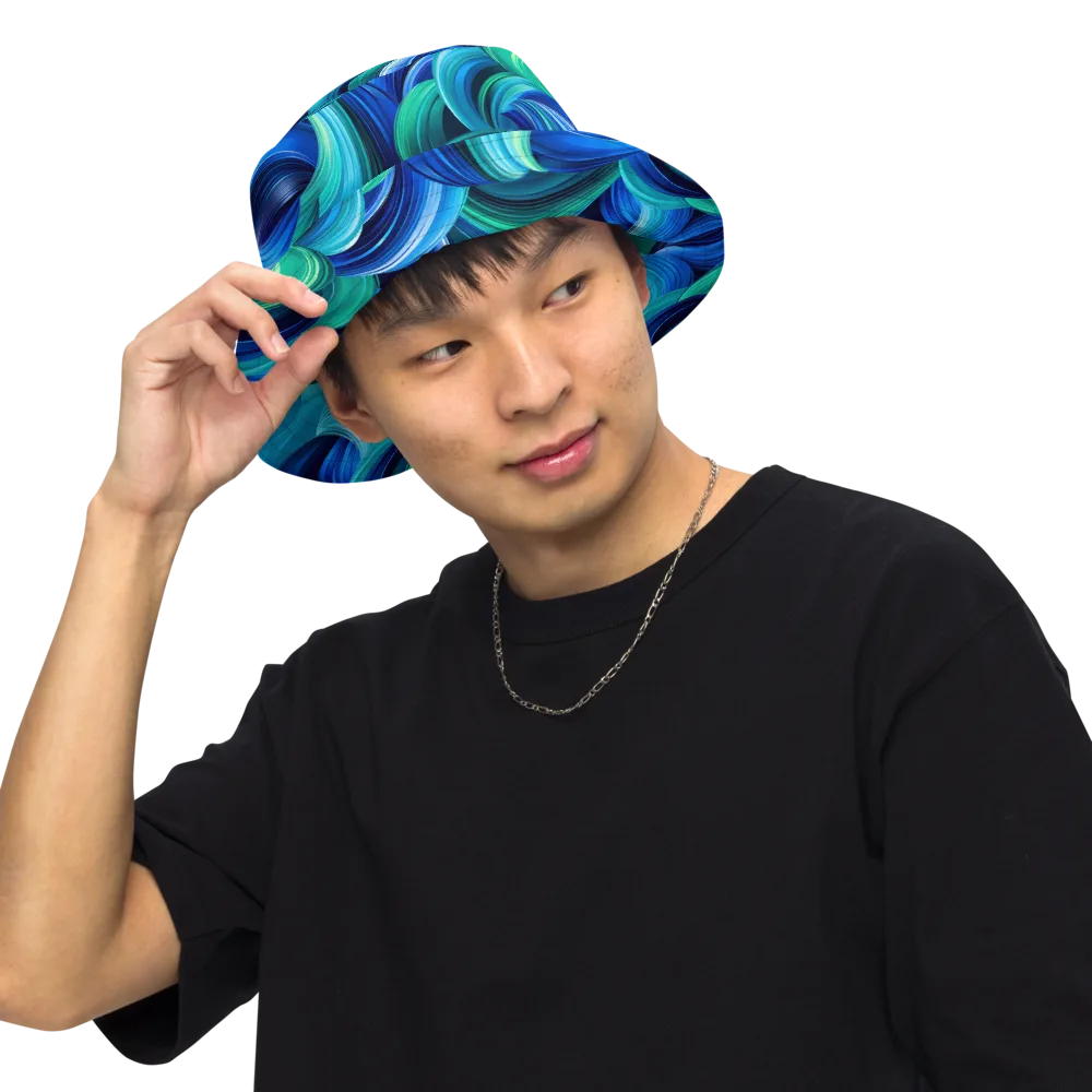 Emerald Surge on Reversible Bucket Hat — Front Inside