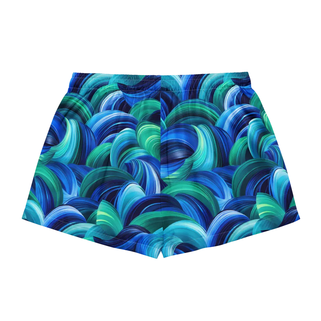 Emerald Surge on Women's Pajama Shorts — Back