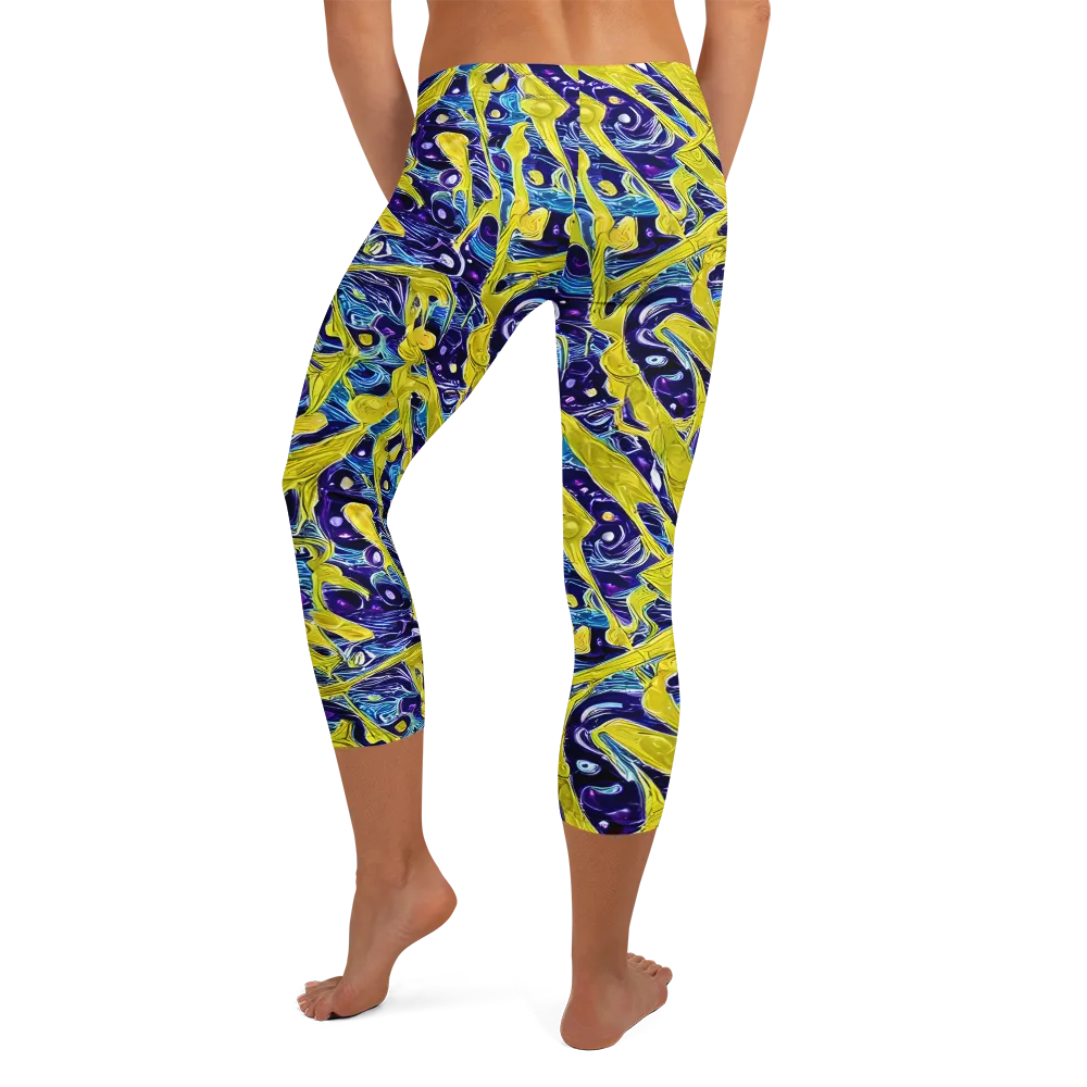 Liquid Sun on Capri Leggings — Back