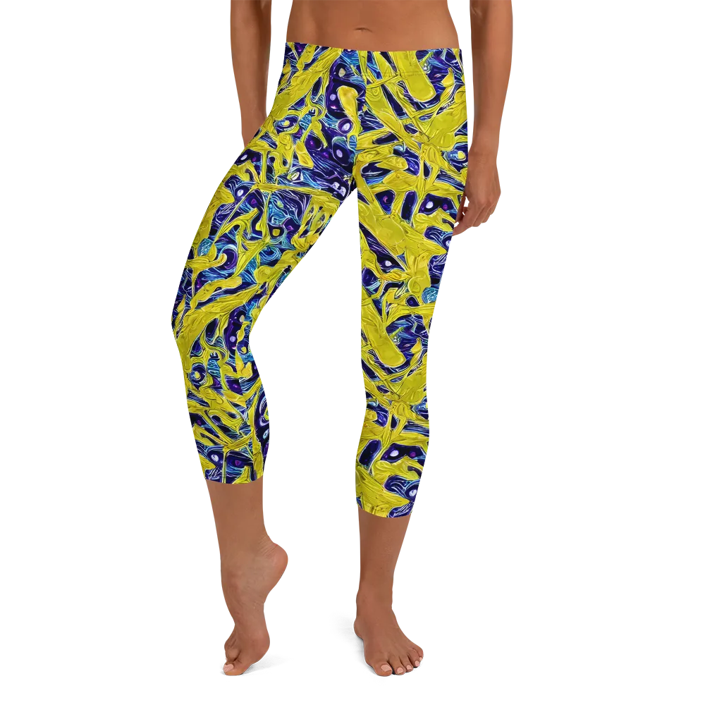 Liquid Sun on Capri Leggings — Front