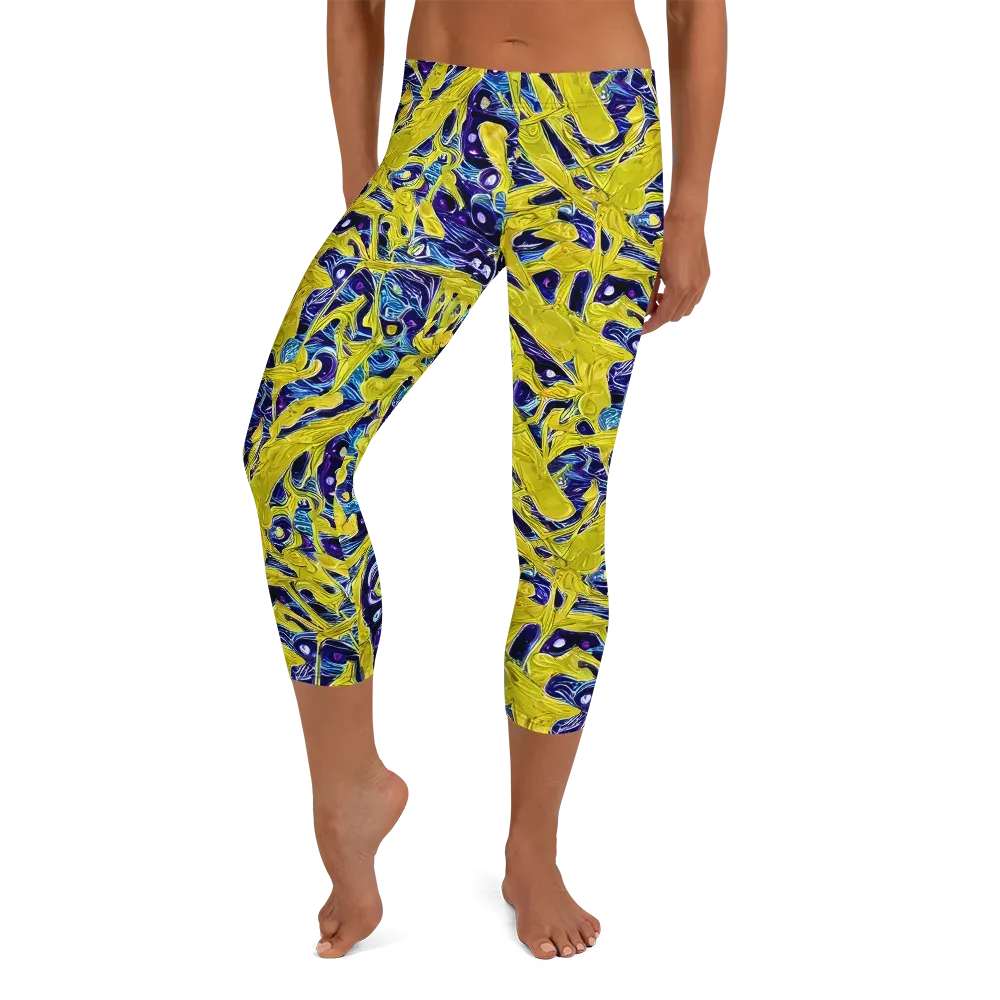Liquid Sun on Capri Leggings — Front