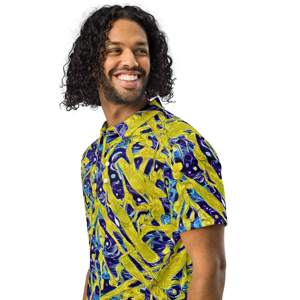 Liquid Sun on Men's Slim Fit Polo Shirt — Left Front