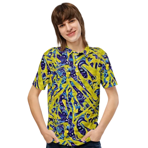 Liquid Sun on a Men's Slim Fit Polo Shirt