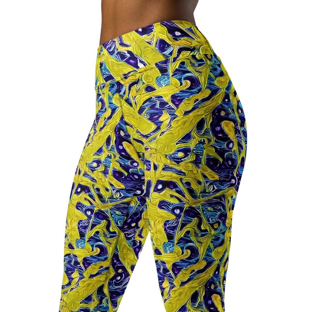 Liquid Sun on Yoga Leggings — Left Front