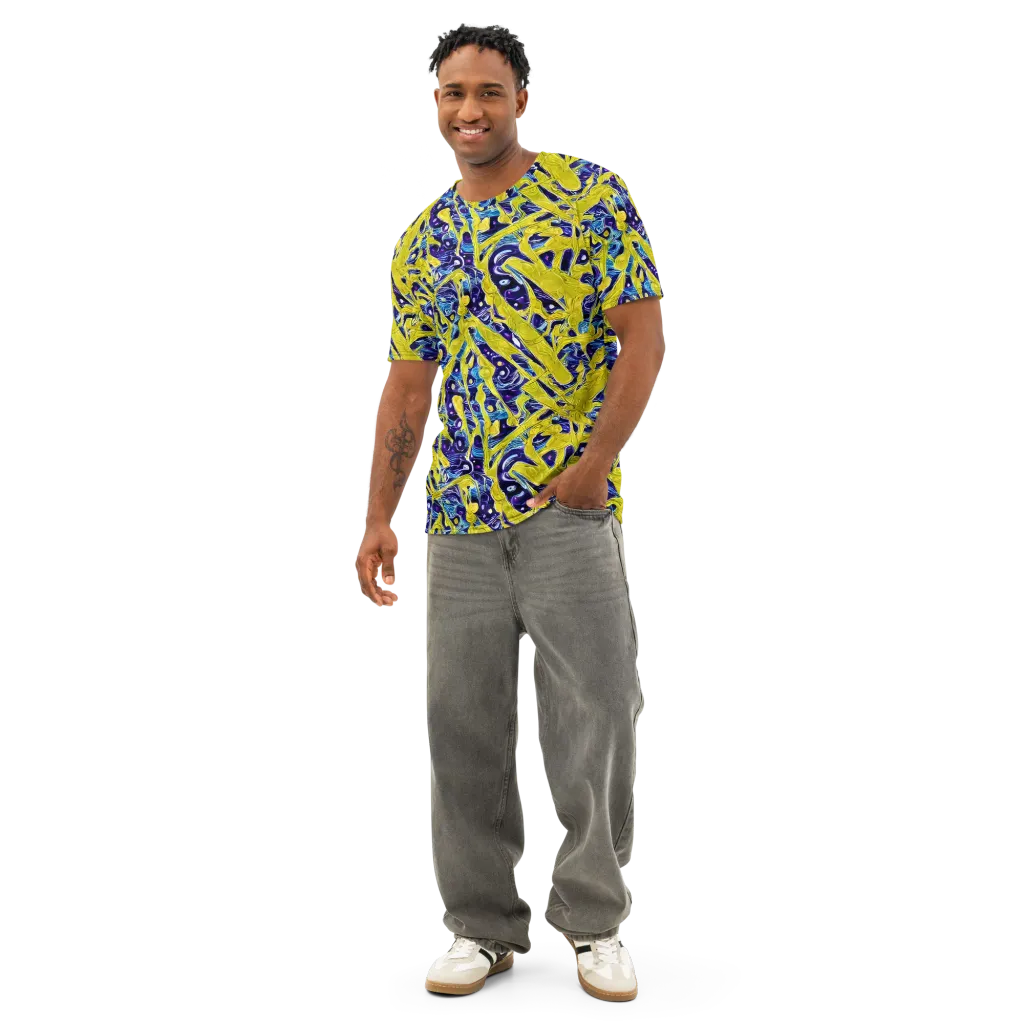 Liquid Sun on Men's Cotton Crew Neck T-Shirt — Front