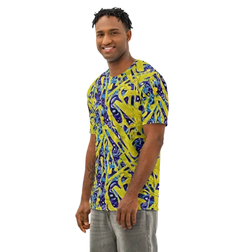 Liquid Sun on a Men's Cotton Crew Neck T-Shirt
