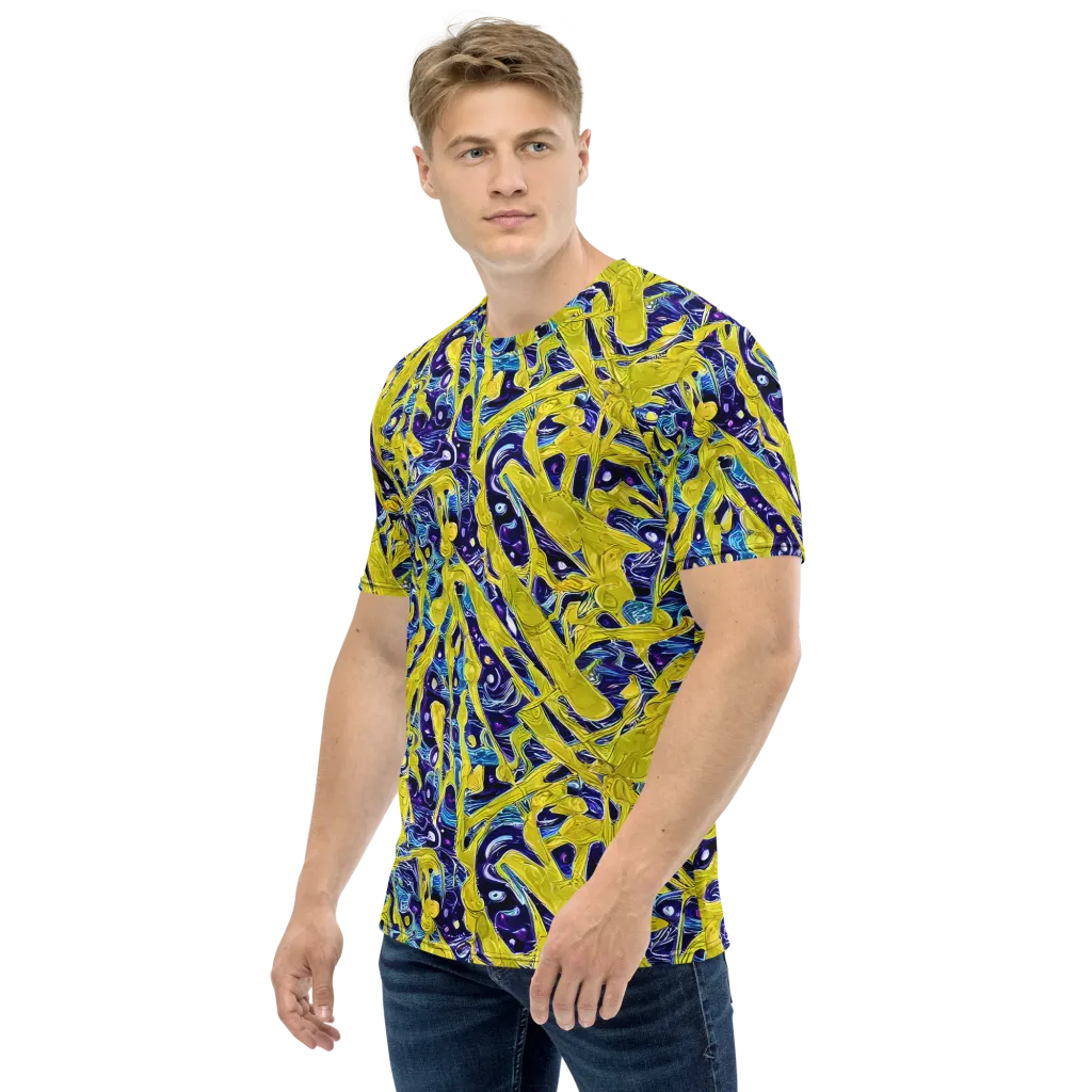 Liquid Sun on Men's Crew Neck T-Shirt — Left