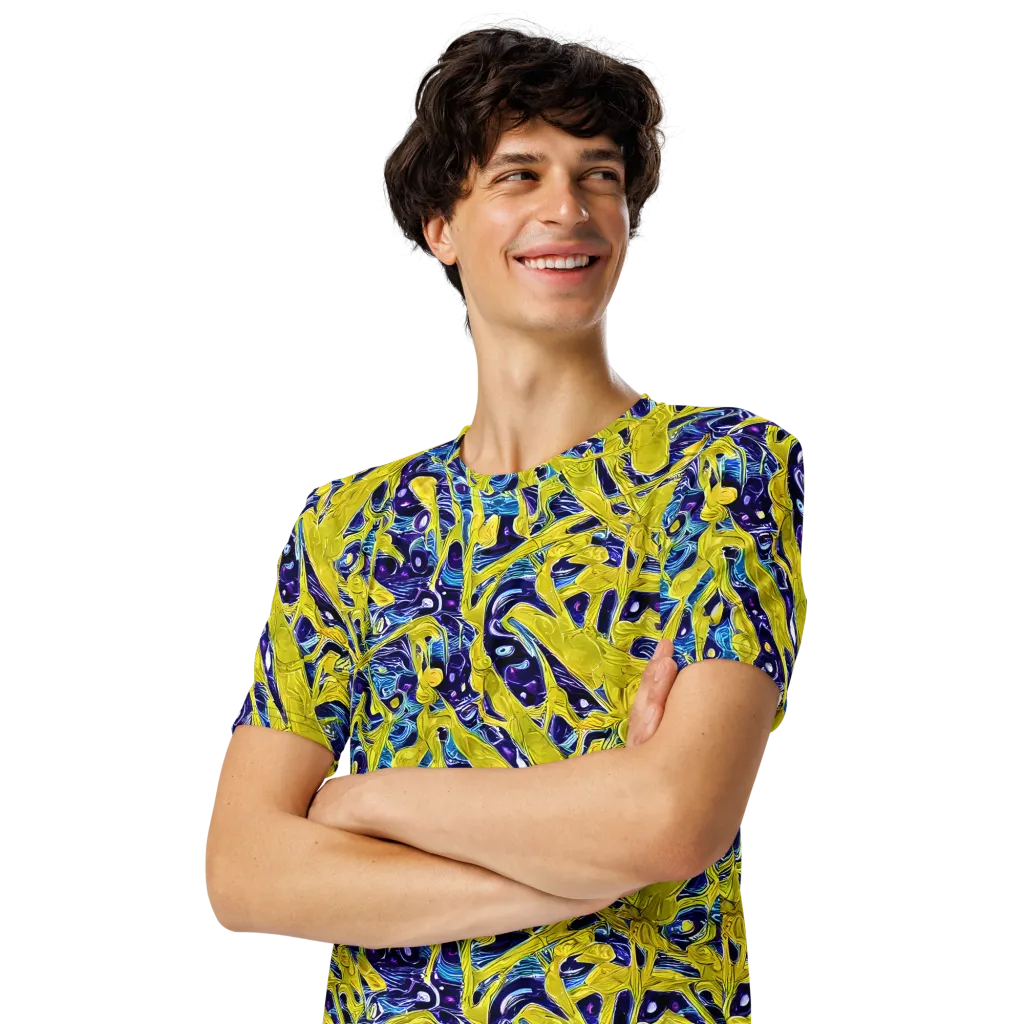 Liquid Sun on Men's Crew Neck T-Shirt — Left Front