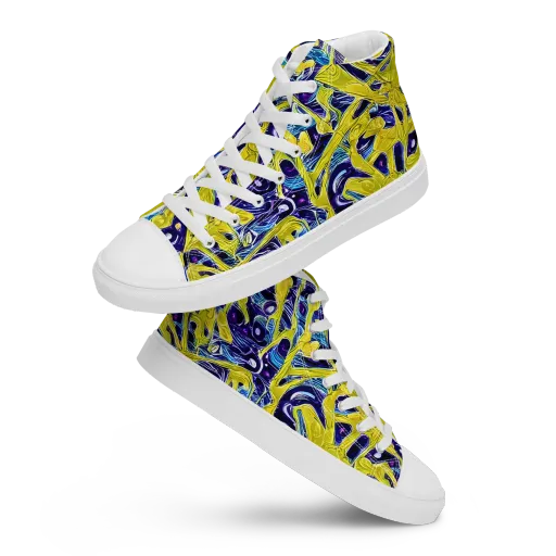 Liquid Sun on a Men's High Top Canvas Shoes