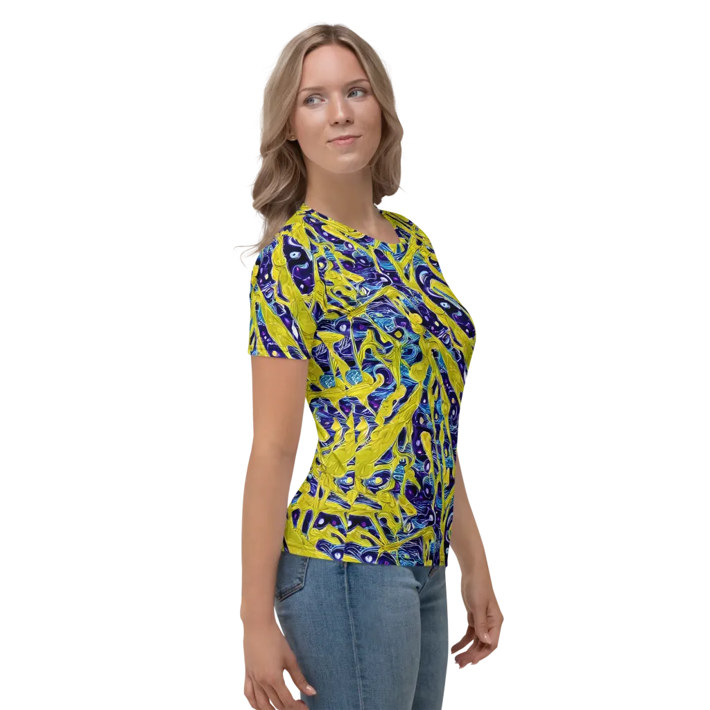 Liquid Sun on Women's Crew Neck T-Shirt — Right