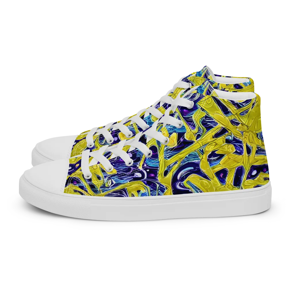 Liquid Sun on Women's High Top Canvas Shoes — Left