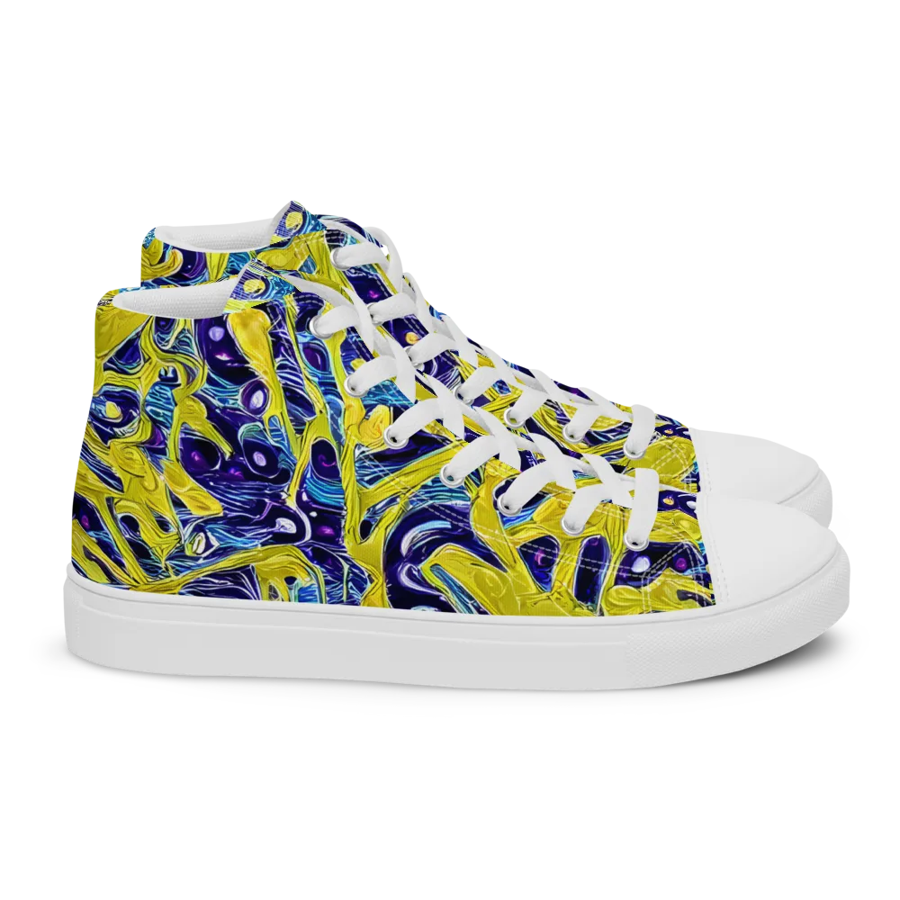 Liquid Sun on Women's High Top Canvas Shoes — Right