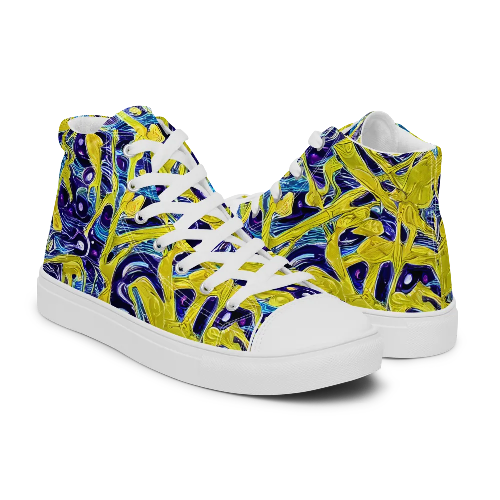Liquid Sun on Women's High Top Canvas Shoes — Right