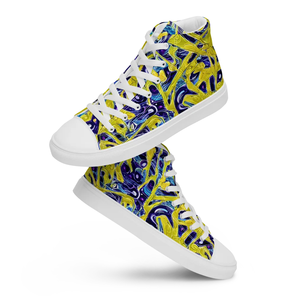 Liquid Sun on Women's High Top Canvas Shoes — Front